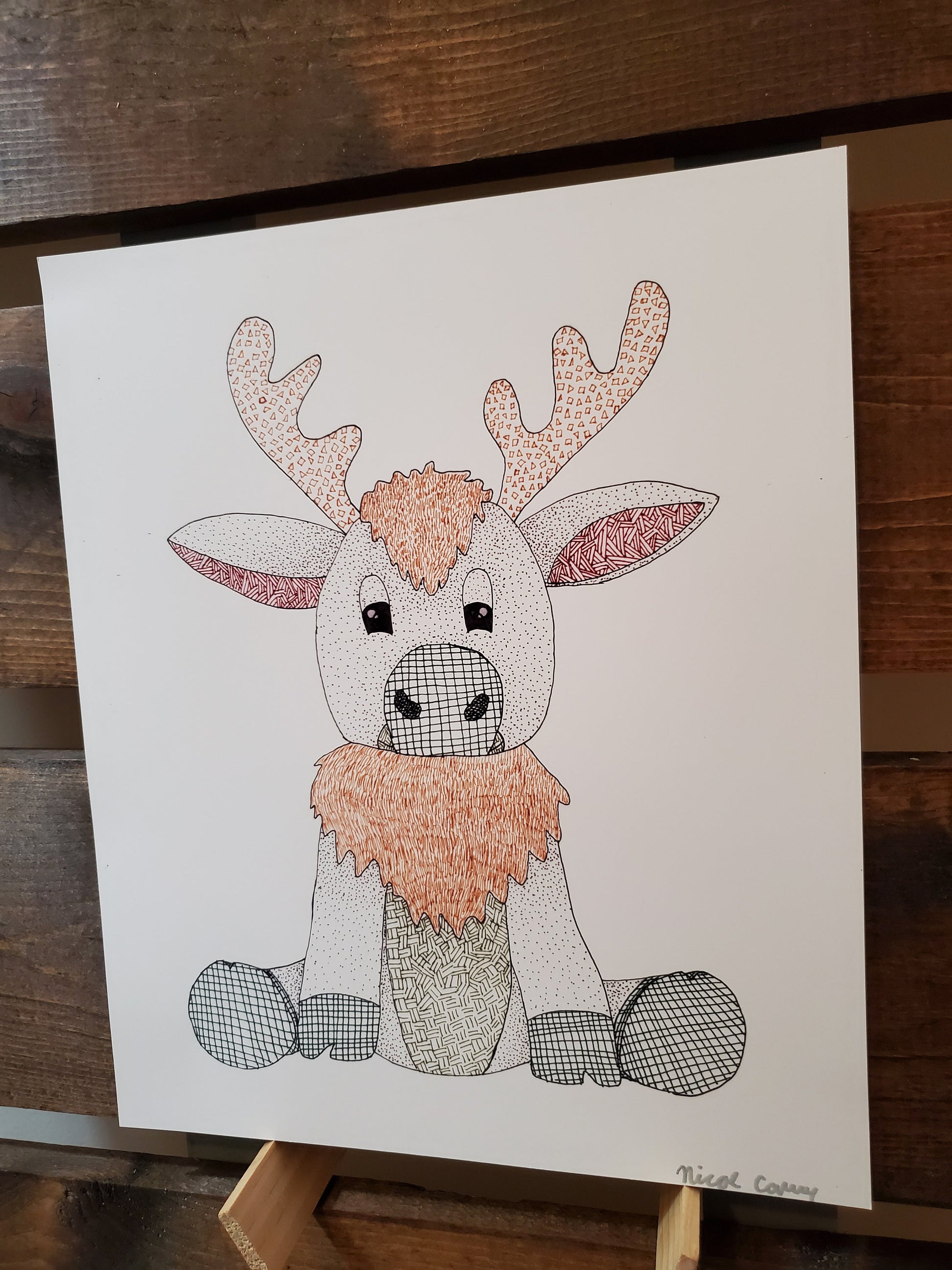 Hatch pattern moose