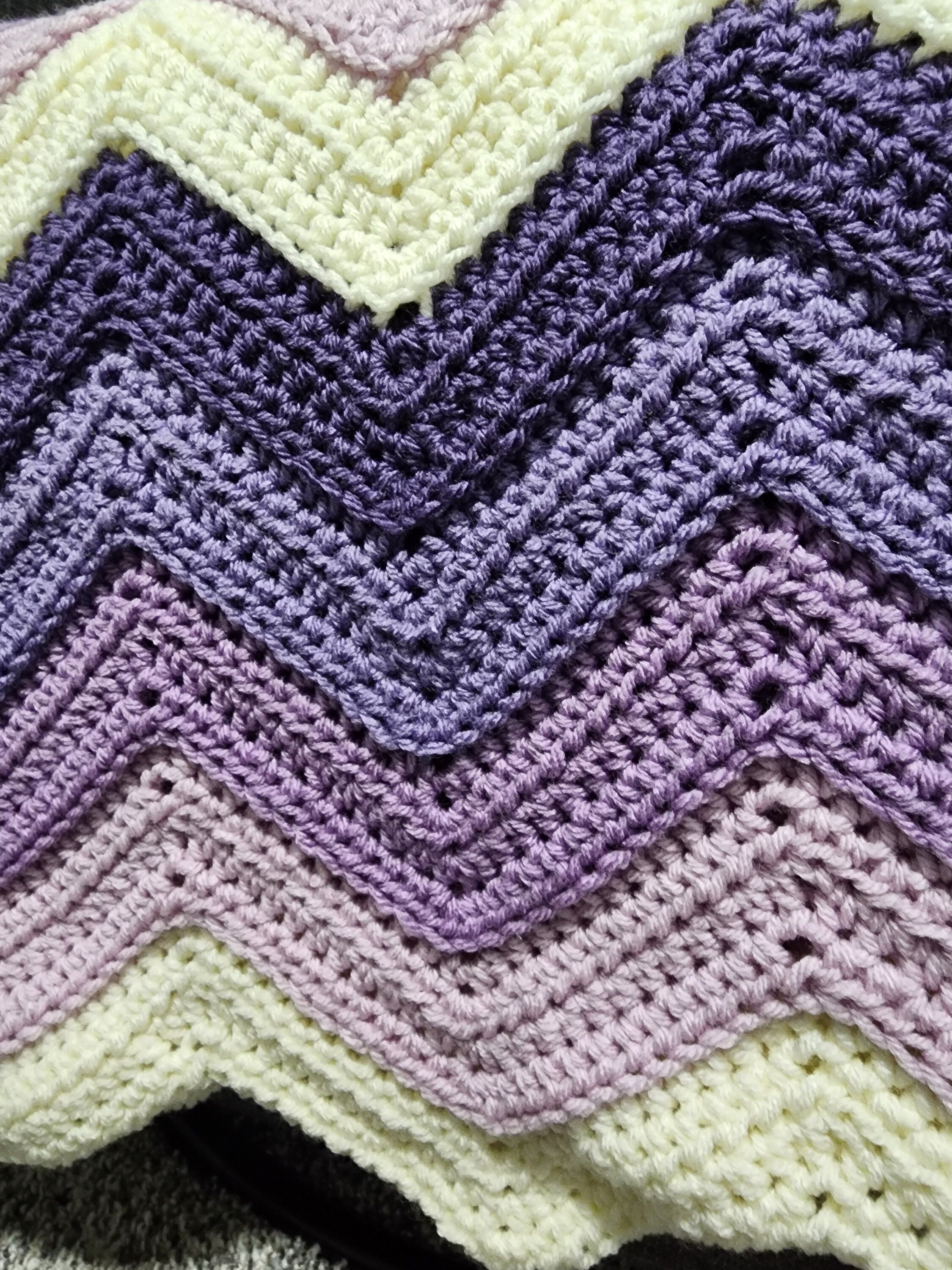 Crochet purple chevron blanket