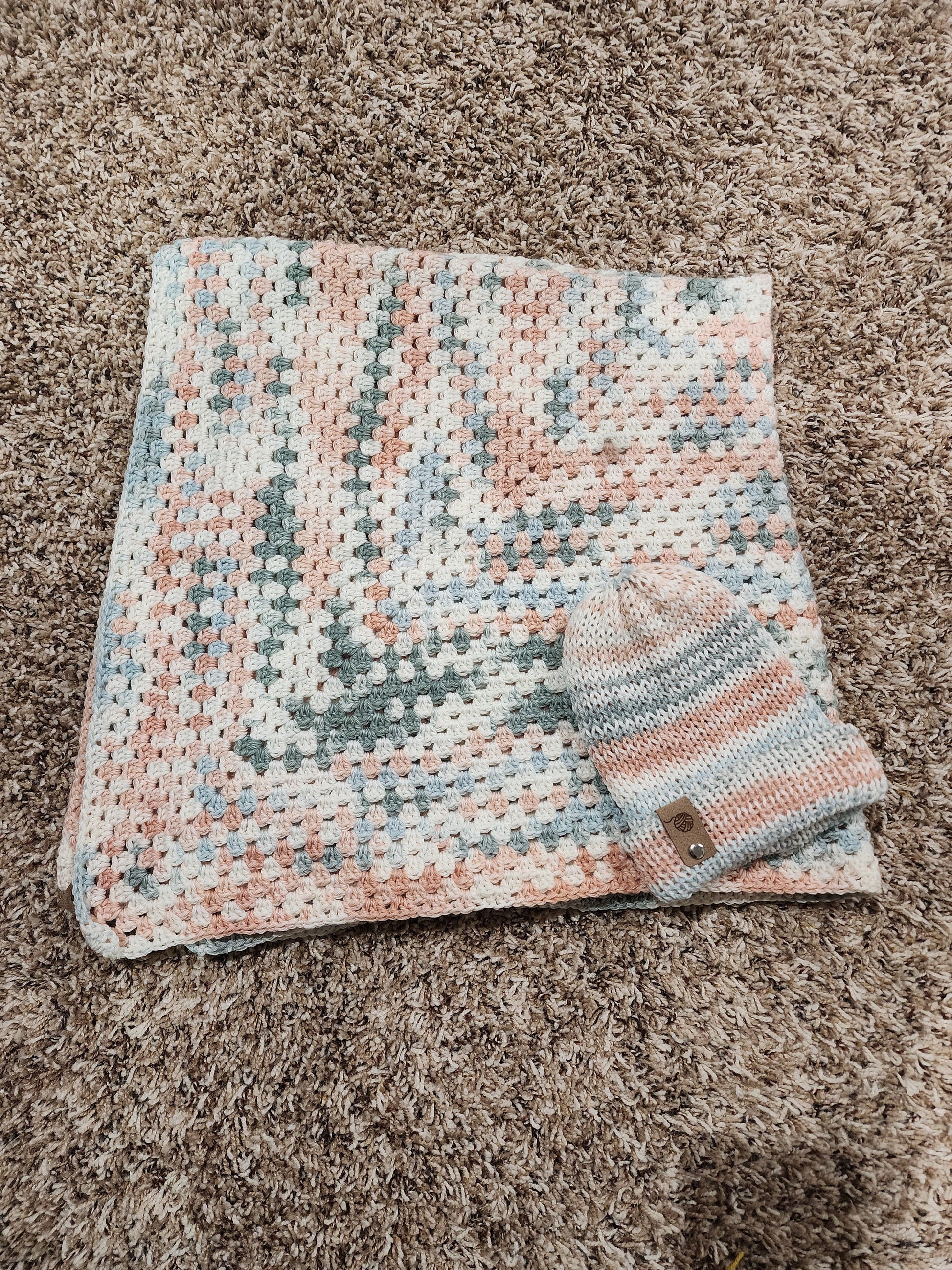 baby blanket and hat