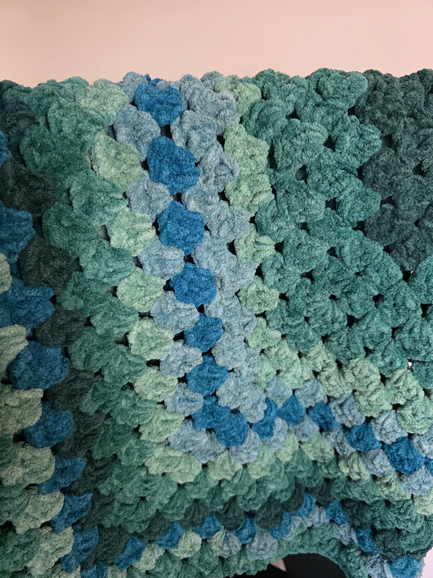 Crochet gradient blanket.